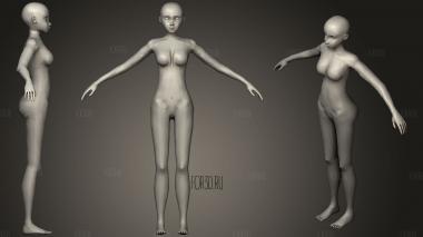 Female Body stl model for CNC